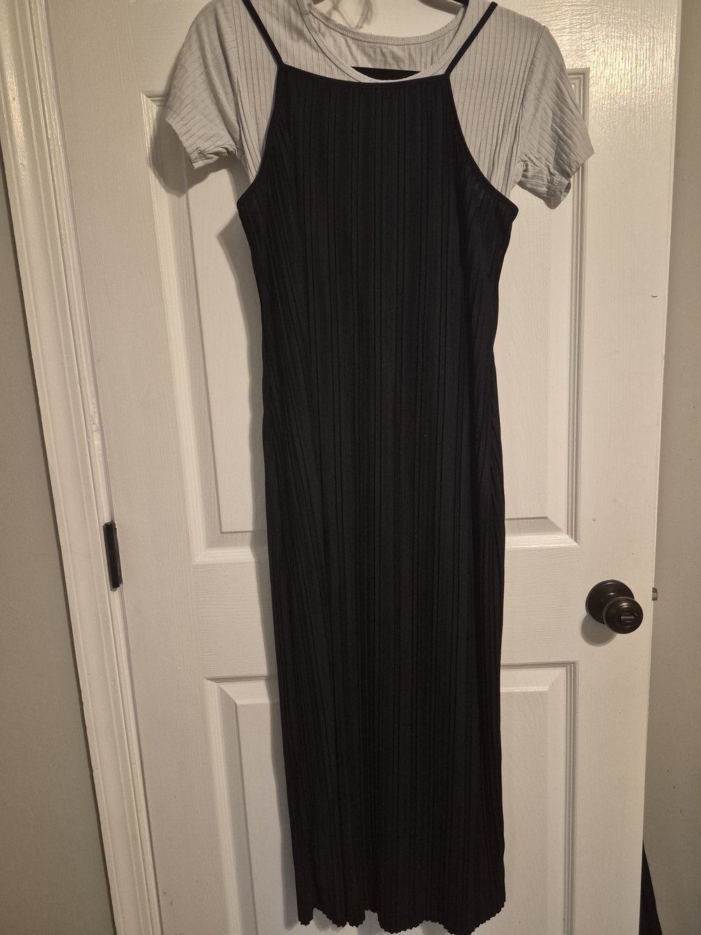 Target Black Ribbed Maxi Slip Dress